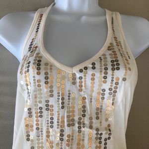 V-neck beaded tank top